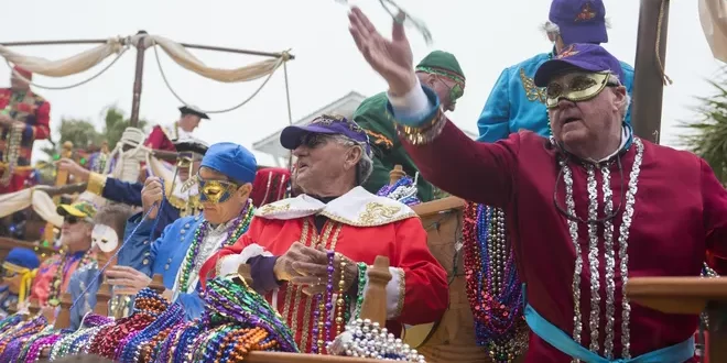Krewe of Dominque Youx of Panama City Florida at mardi gras parade - pirates